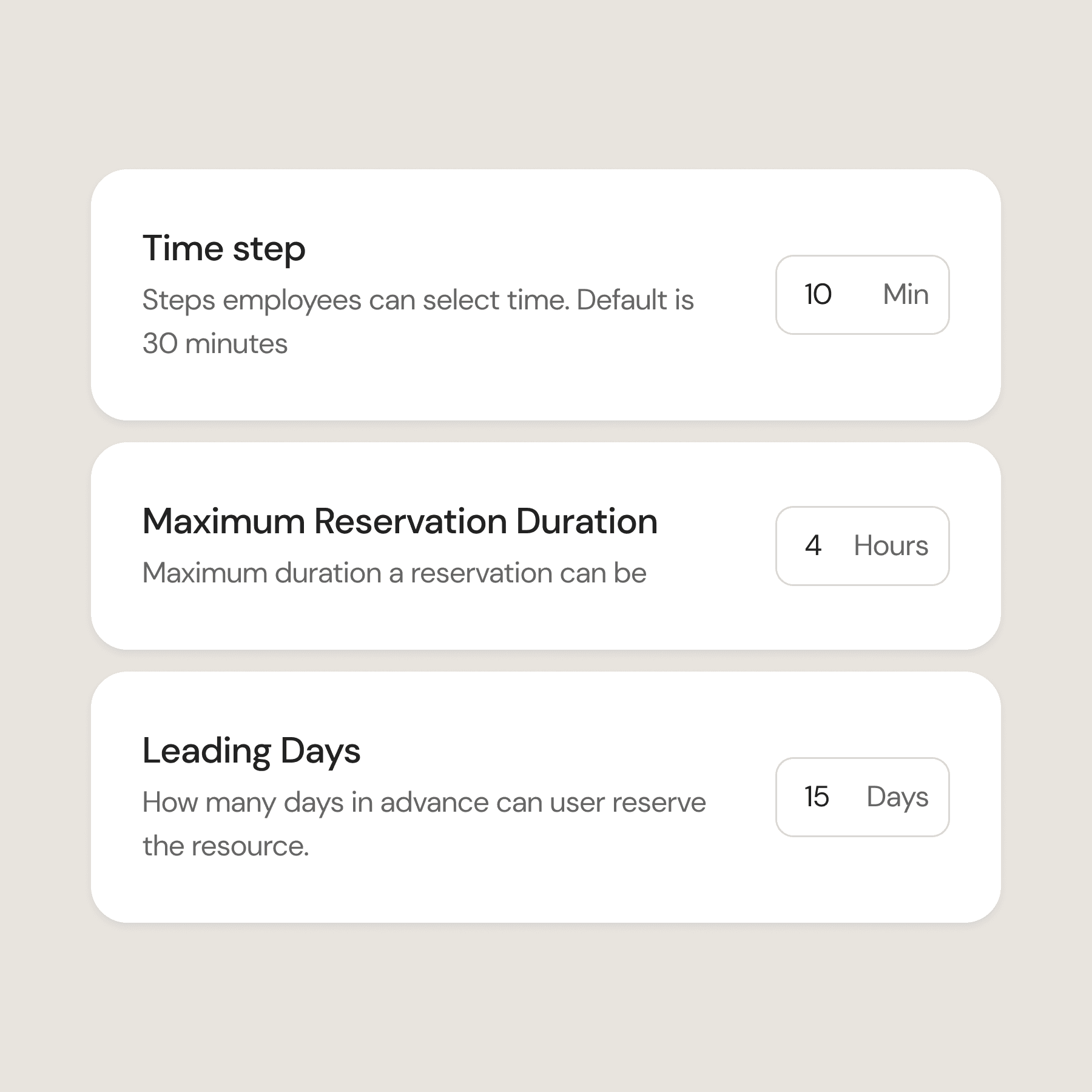 Fine Granularity Settings