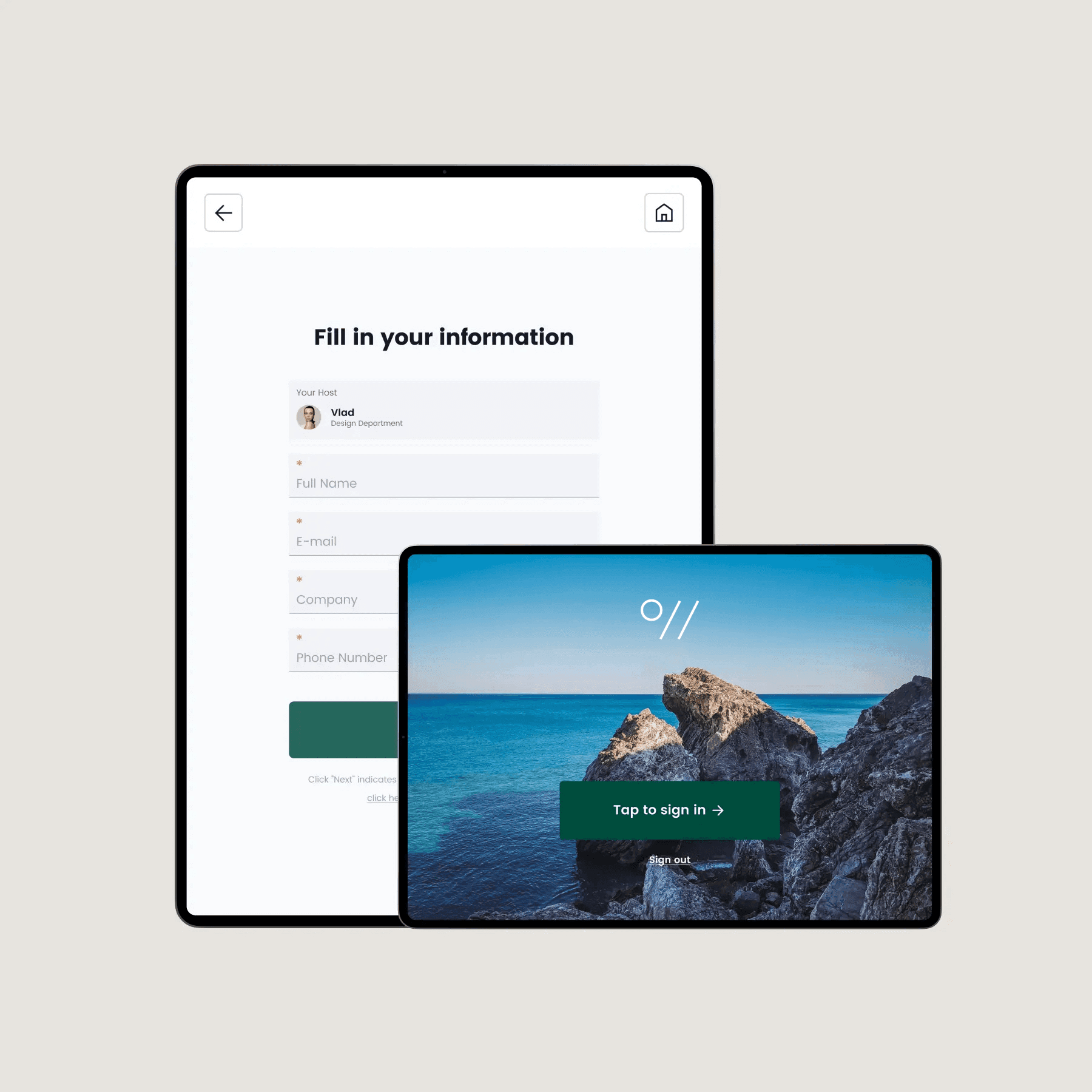 Visitor Kiosk Tablet